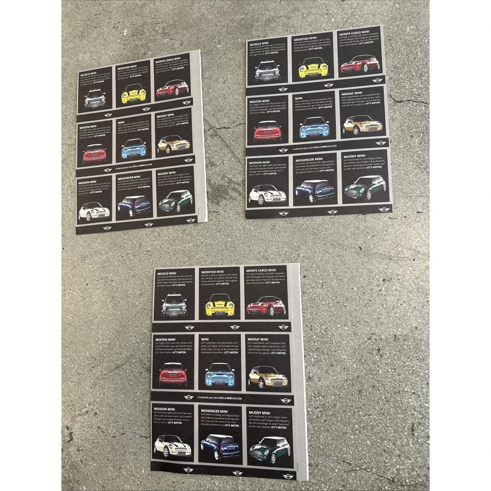 Lot of 3 MINI COOPER AD Pop Out‎ Garbage Pail Kid Type Look (2003)